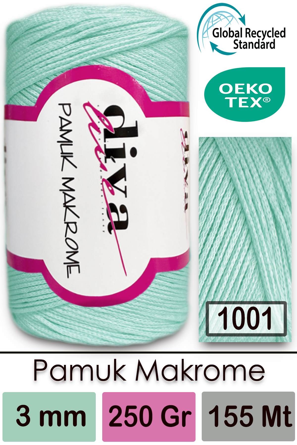 Diva Pamuk Makrome 1001 Soft Mint - Görsel 1