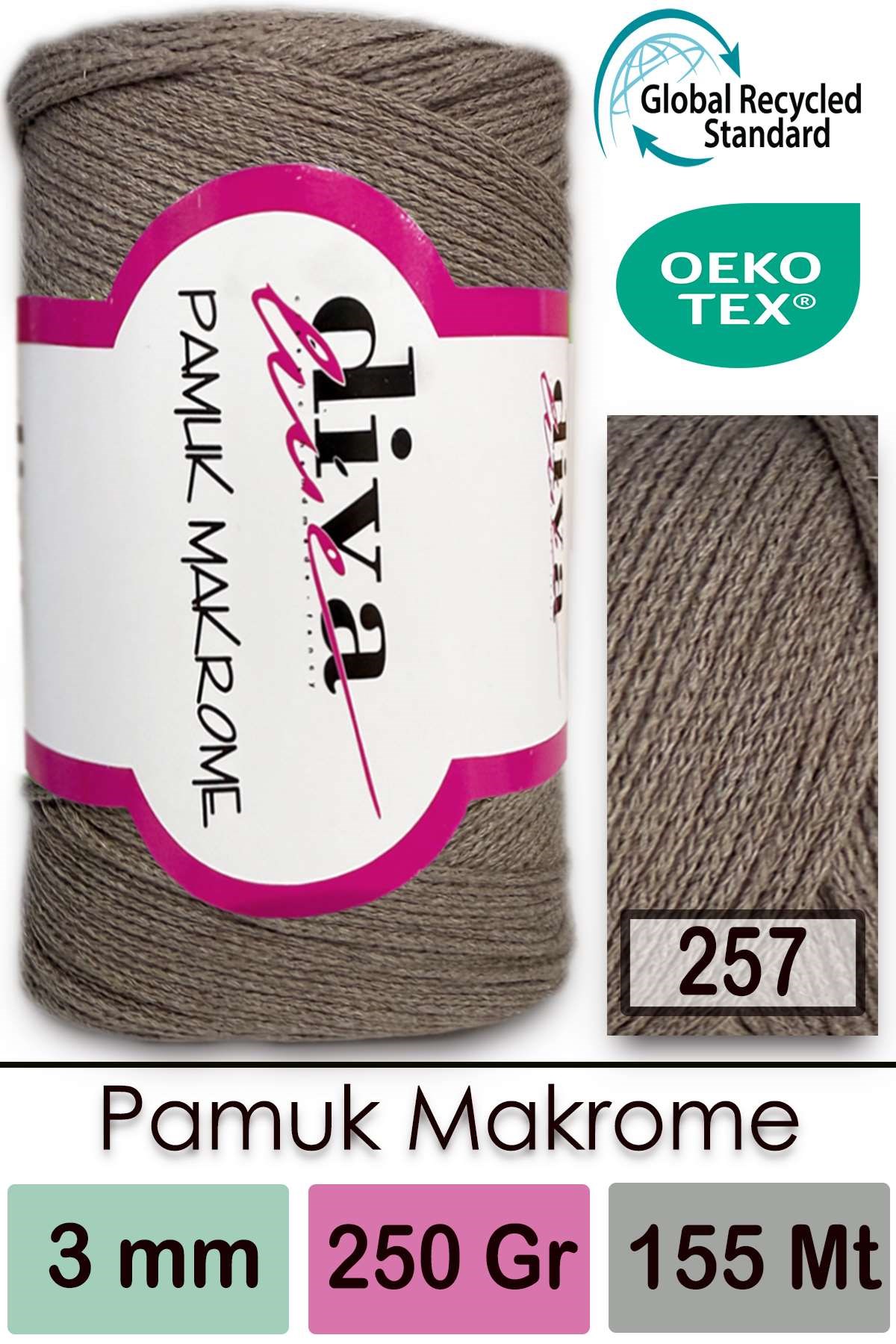 Diva Pamuk Makrome 257 Vizon - Görsel 1