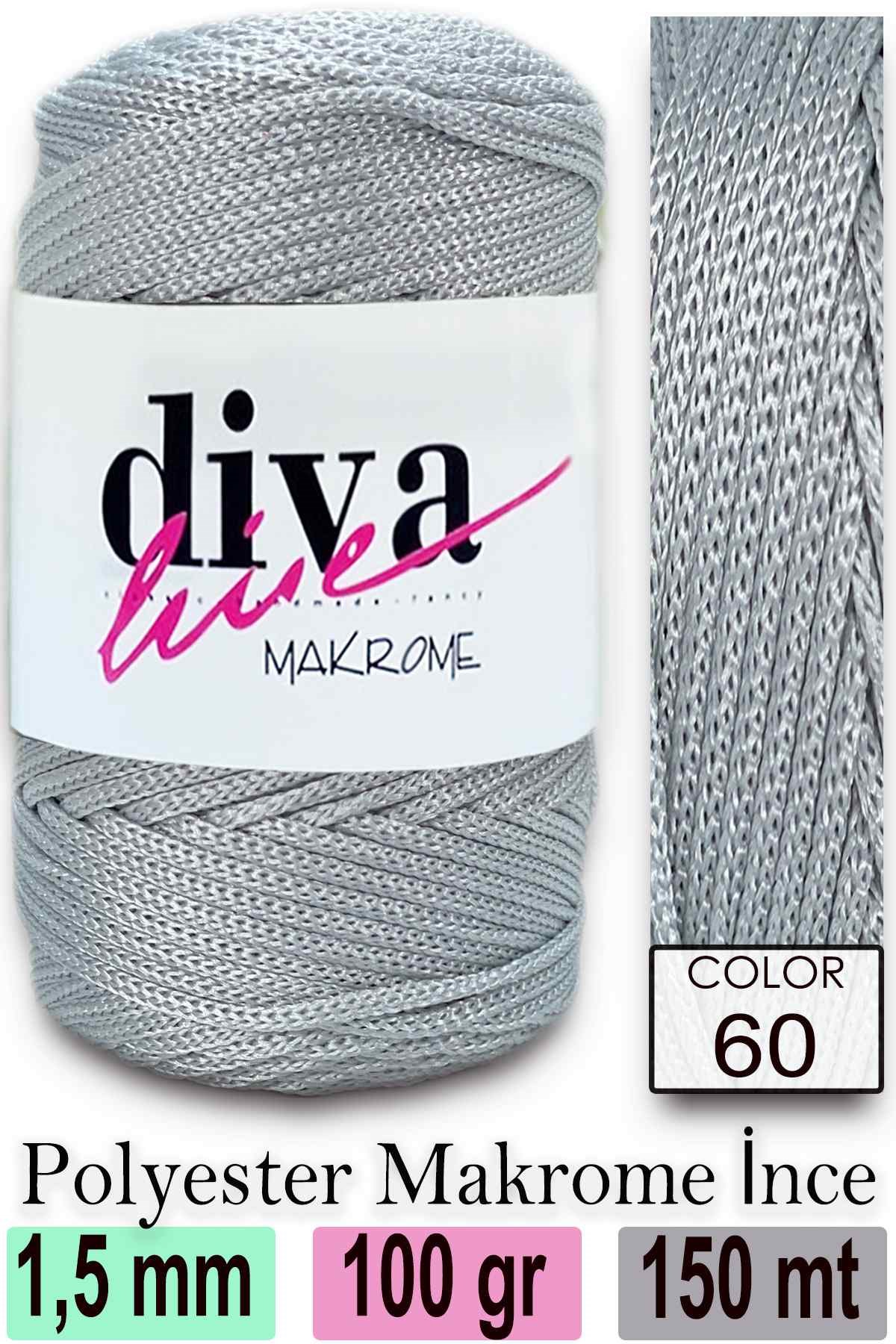 Diva Makrome İpi 60 Gümüş - Görsel 1