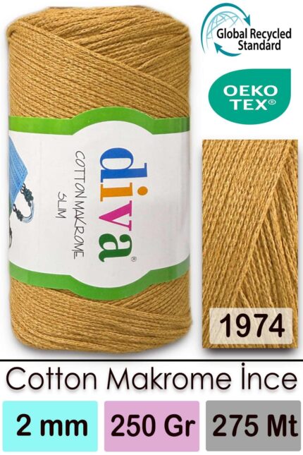 Diva Cotton Makrome İnce 1974 Hardal