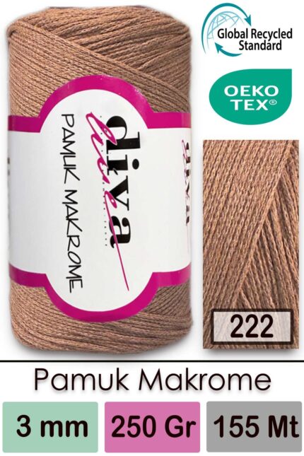 Diva Pamuk Makrome 222 Koyu Sütlü Kahve