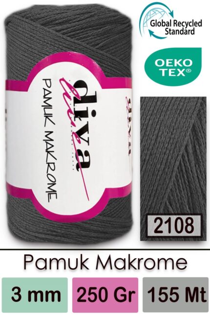 Diva Pamuk Makrome 2108 Antrasit