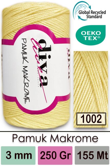 Diva Pamuk Makrome 1002 Soft Sarı
