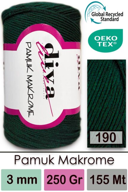Diva Pamuk Makrome 190 Ördek Yeşili