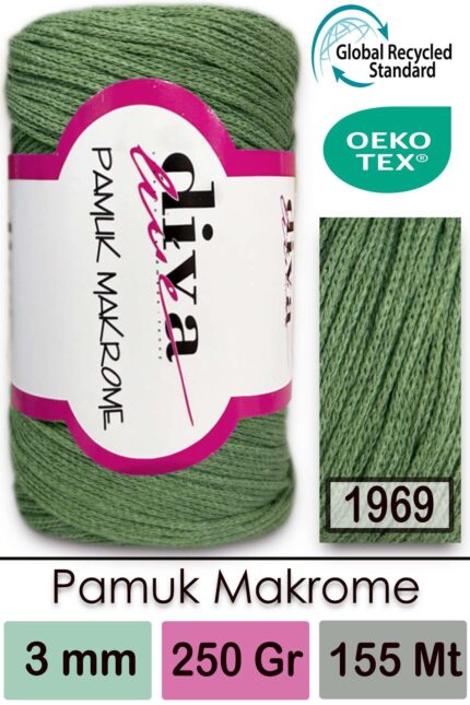 Diva Pamuk Makrome 1969 Elma Yeşili
