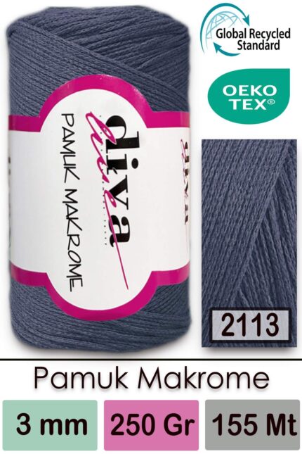 Diva Pamuk Makrome 2113 İndigo