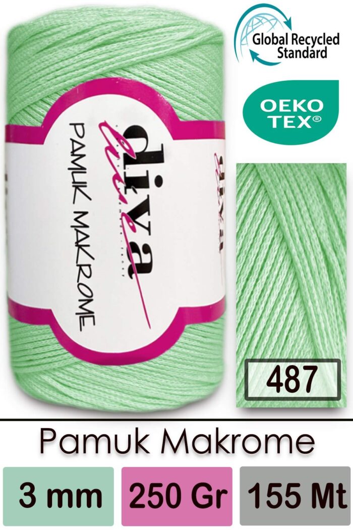 Diva Pamuk Makrome 487 Su Yeşili - Görsel 1