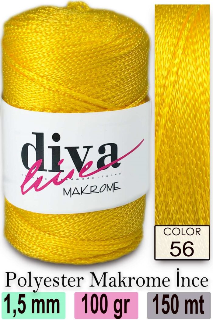 Diva Makrome İpi 56 Sarı - Görsel 1