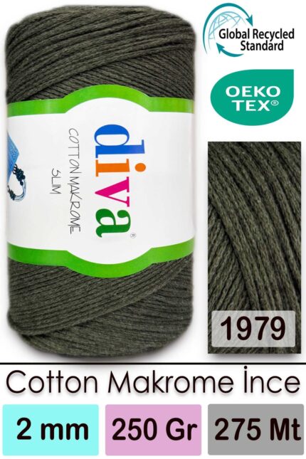Diva Cotton Makrome İnce 1979 Haki