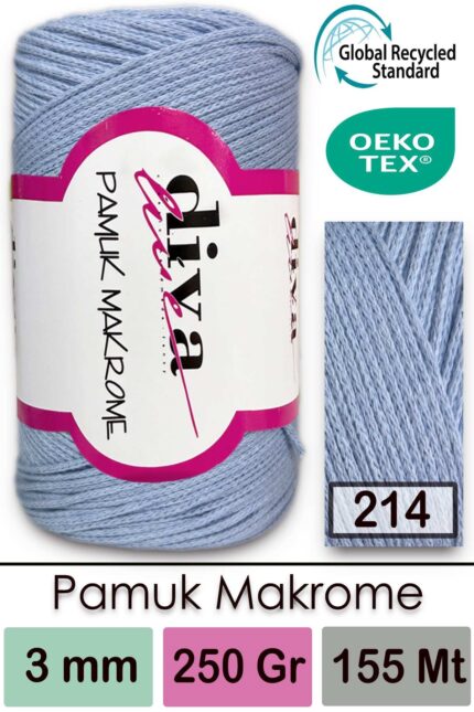 Diva Pamuk Makrome 214 Bebe Mavi