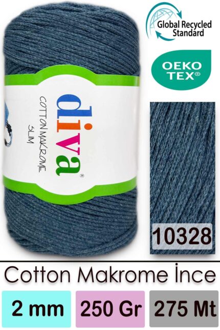Diva Cotton Makrome İnce 10328 Petrol