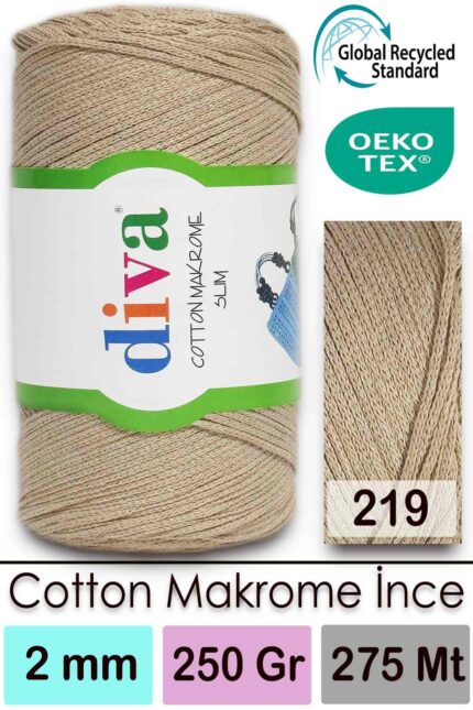 Diva Cotton Makrome İnce 219 Nohut
