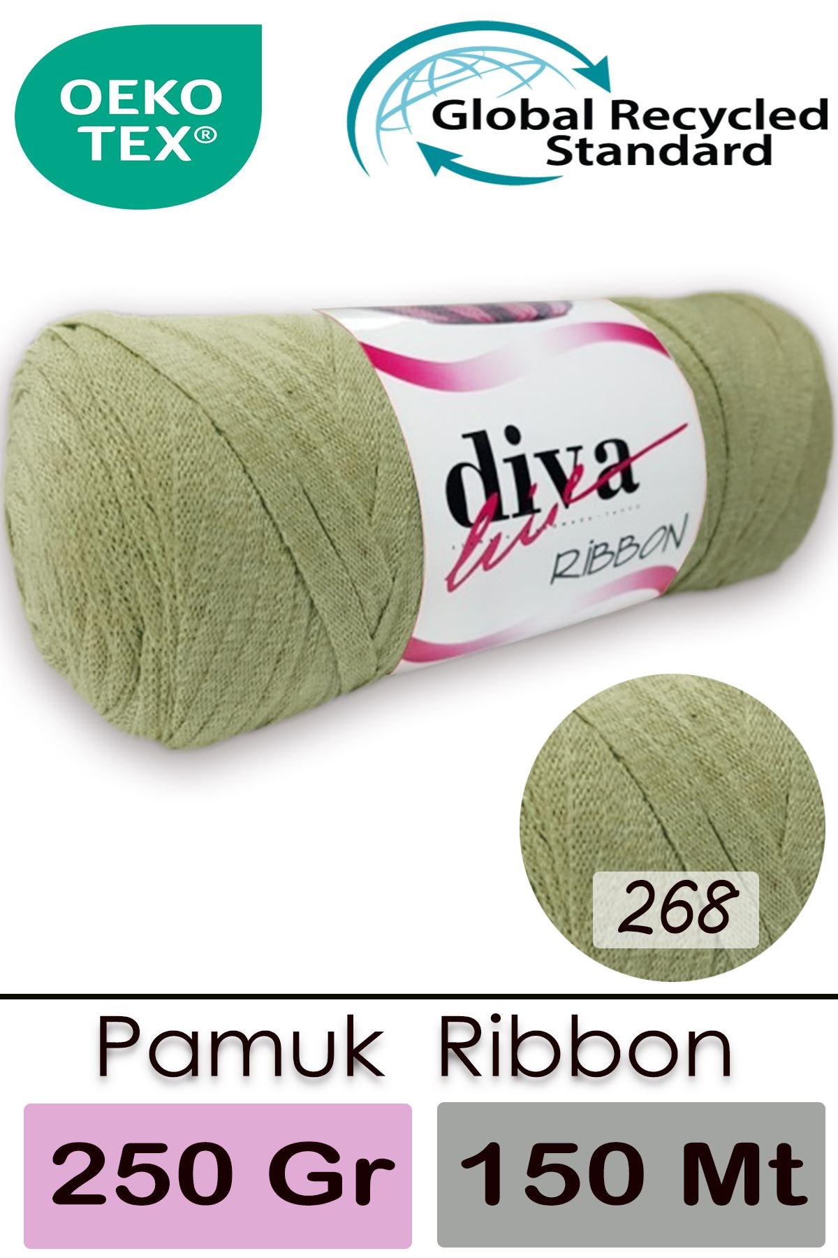 Diva Ribbon 268 Küf Yeşili - Görsel 1