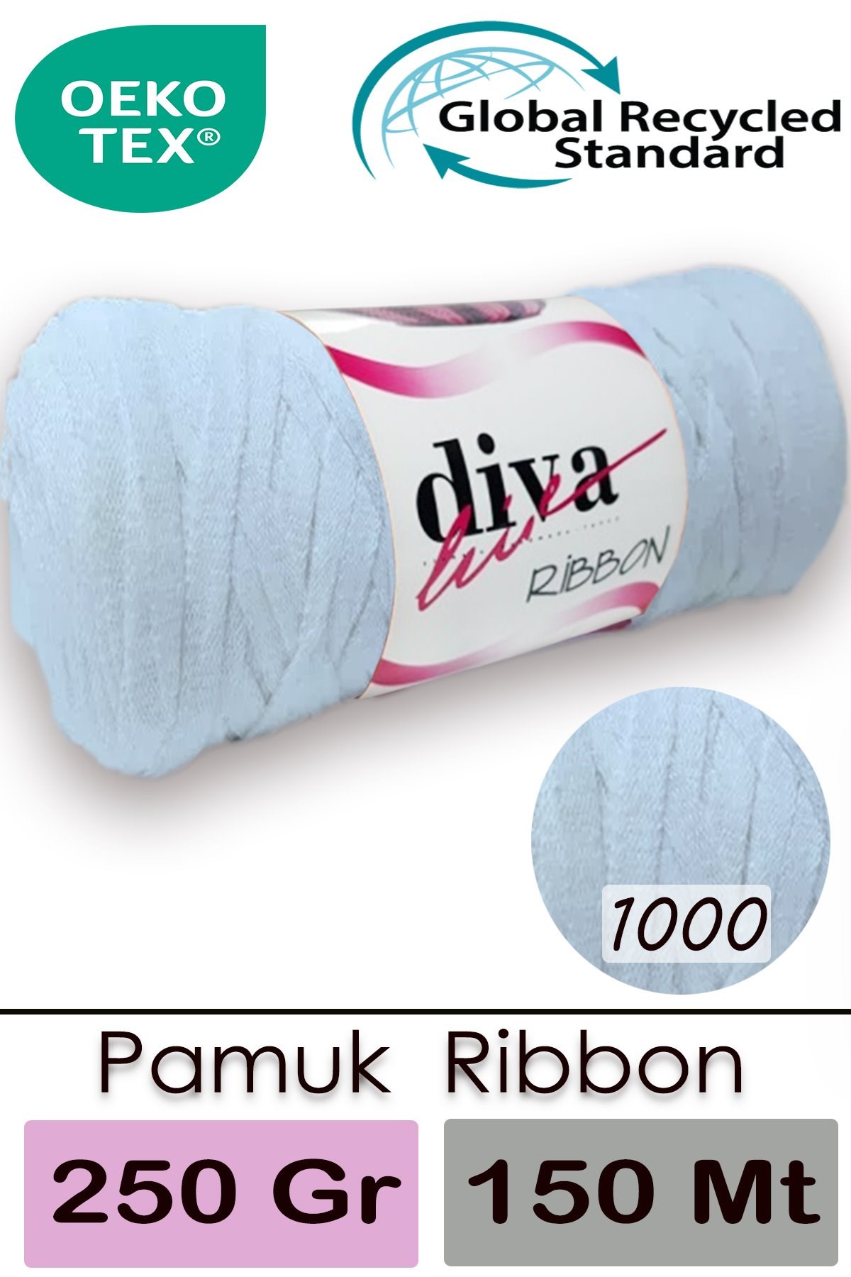 Diva Ribbon 1000 Soft Mavi - Görsel 1