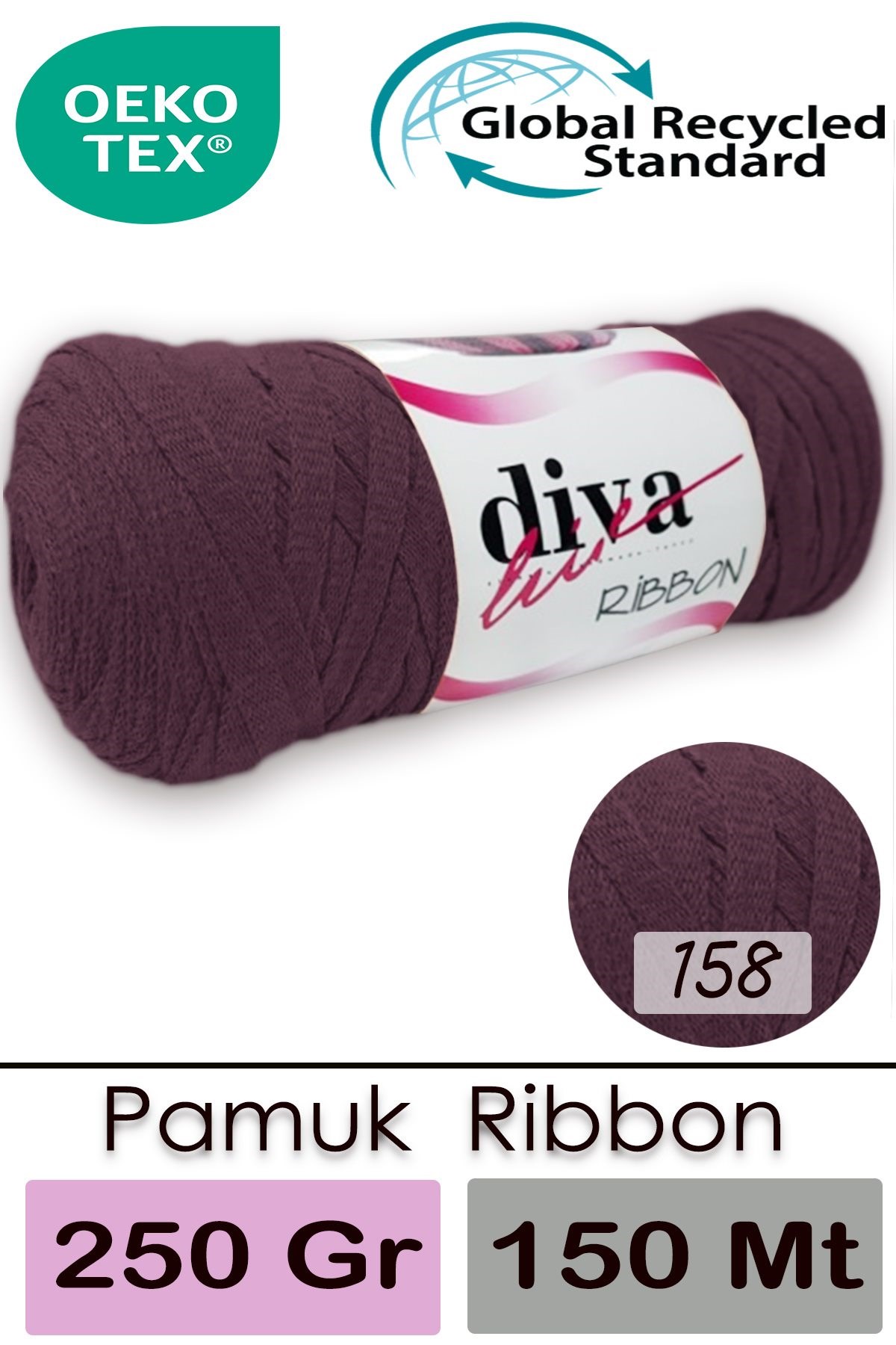 Diva Ribbon 158 Patlıcan - Görsel 1