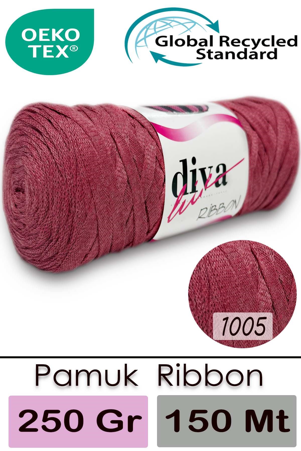 Diva Ribbon 1005 Koyu Somon - Görsel 1