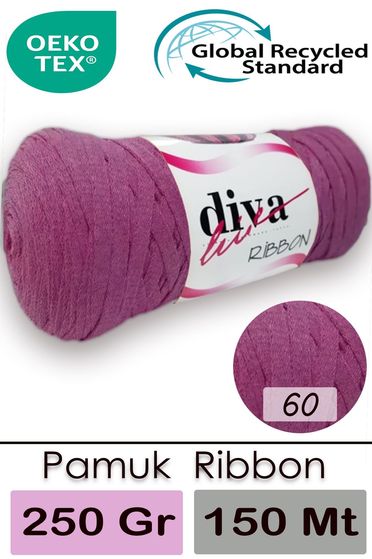 Diva Ribbon 60 Mürdüm - Görsel 1
