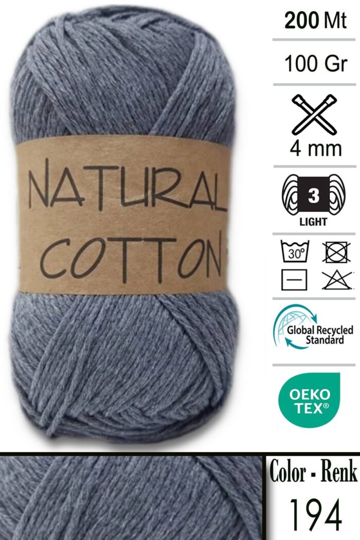 Diva Natural Cotton 194 Orta Gri - Görsel 1