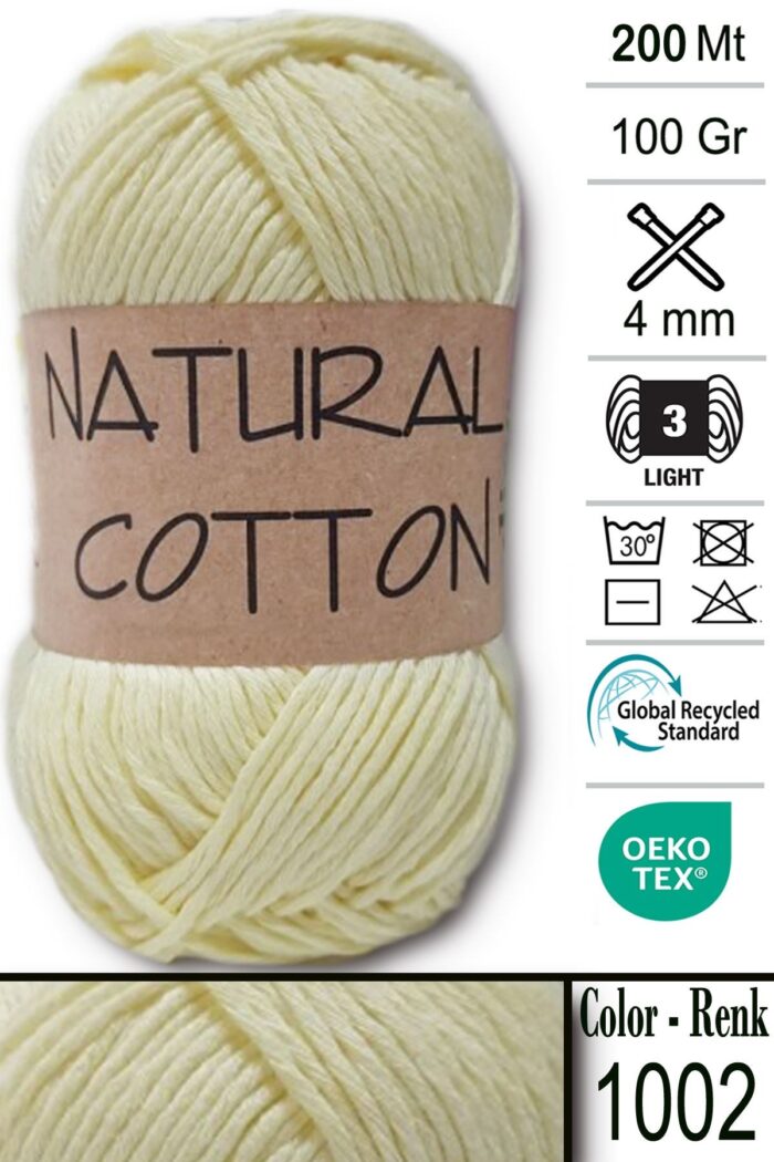 Diva Natural Cotton 1002 Soft Sarı - Görsel 1