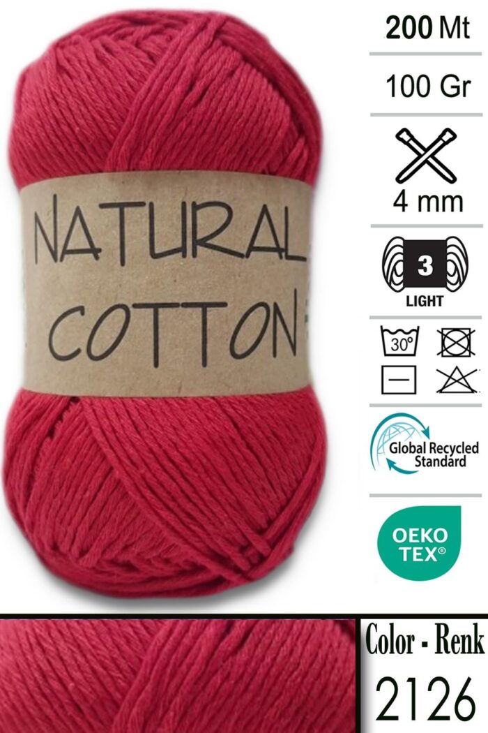 Diva Natural Cotton 2126 Kırmızı - Görsel 1