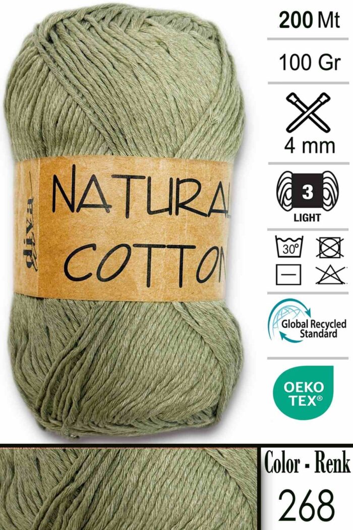 Diva Natural Cotton 268 Zehir Yeşili - Görsel 1
