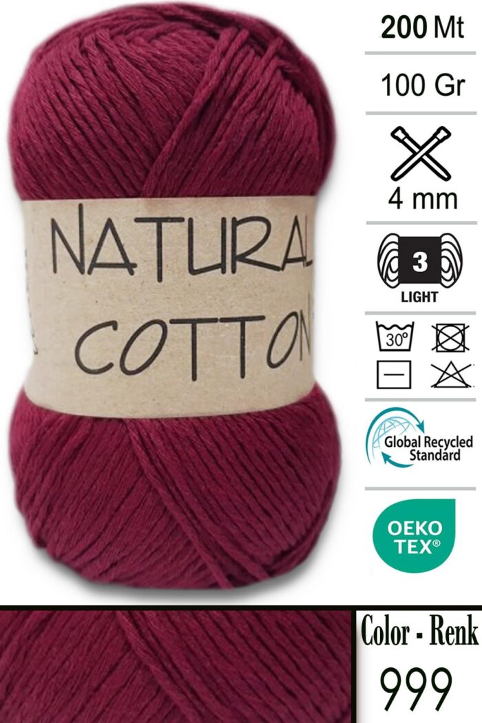 Diva Natural Cotton 999 Bordo - Görsel 1