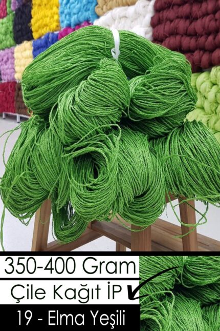 350-400 Gram Kağıt İplik - 19 - Elma Yeşili