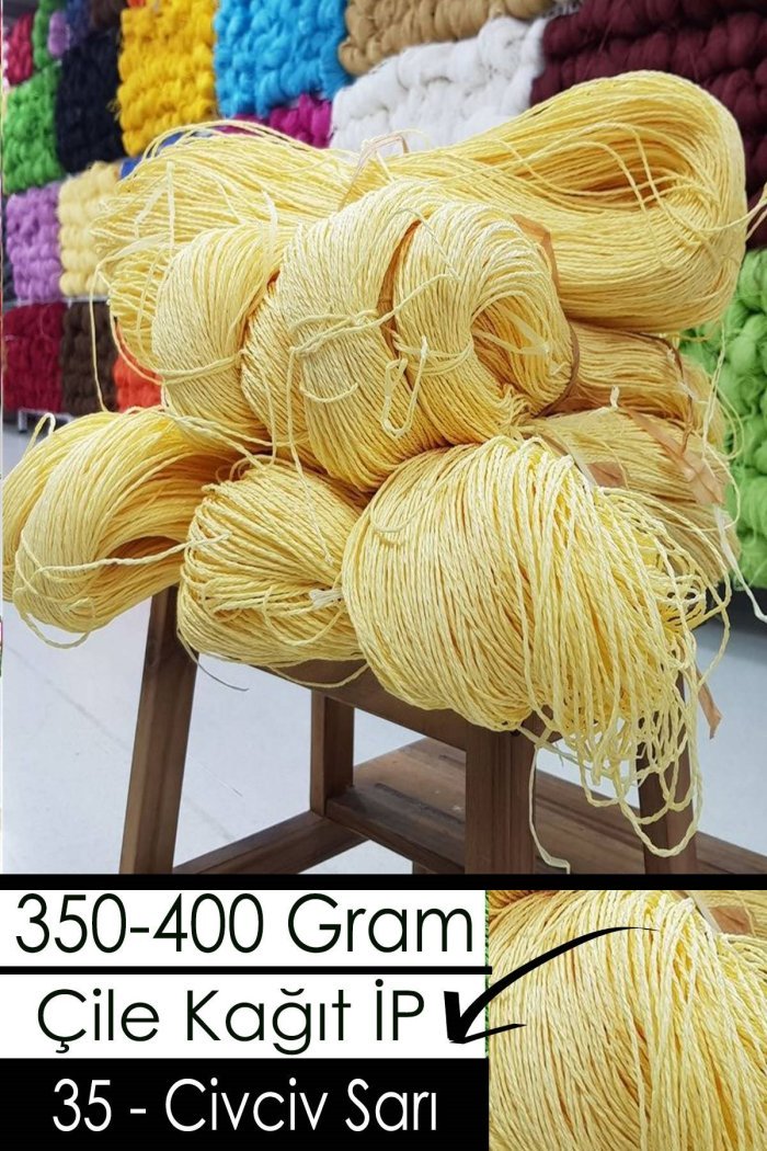 350-400 Gram Kağıt İplik - 35 - Civciv Sarı - Görsel 1