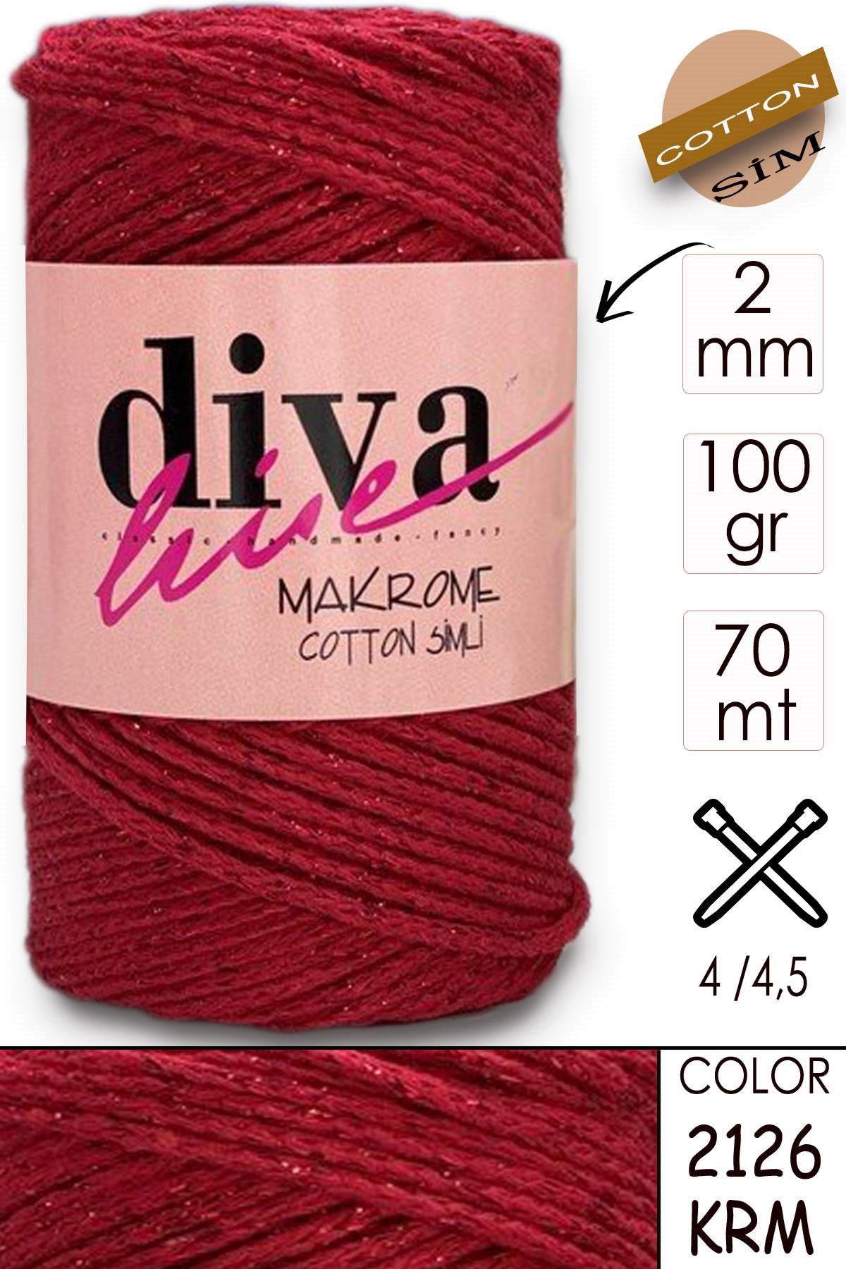 Diva Makrome Cotton Simli 2126 KRM - Görsel 1