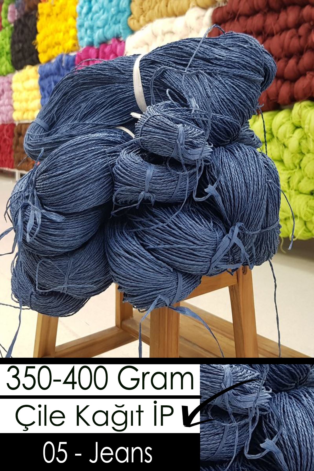 350-400 Gram Kağıt İplik - 05 - Jeans - Görsel 1