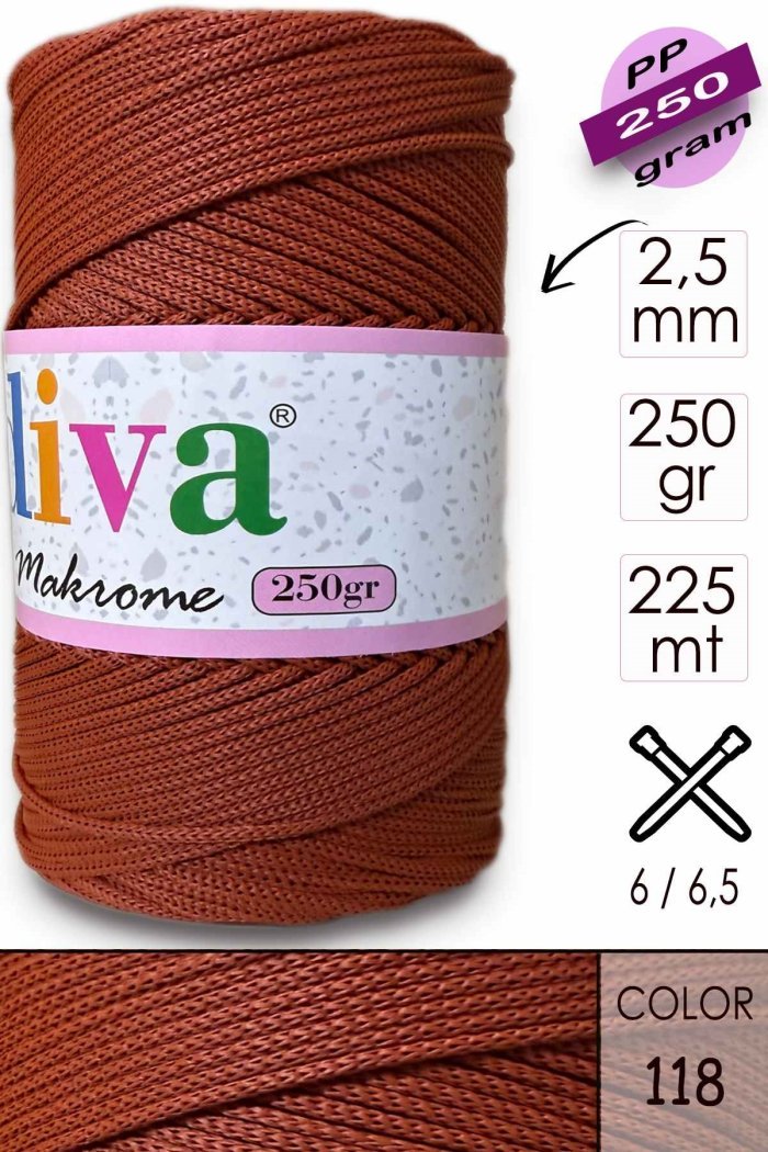 Polip Makrome 250 GR 118 Tarçın - Görsel 1