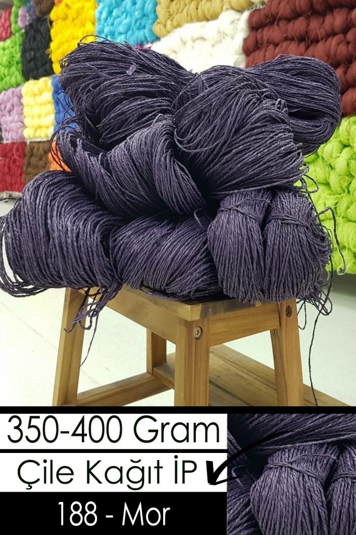 350-400 Gram Kağıt İplik - 188 - Mor - Görsel 1