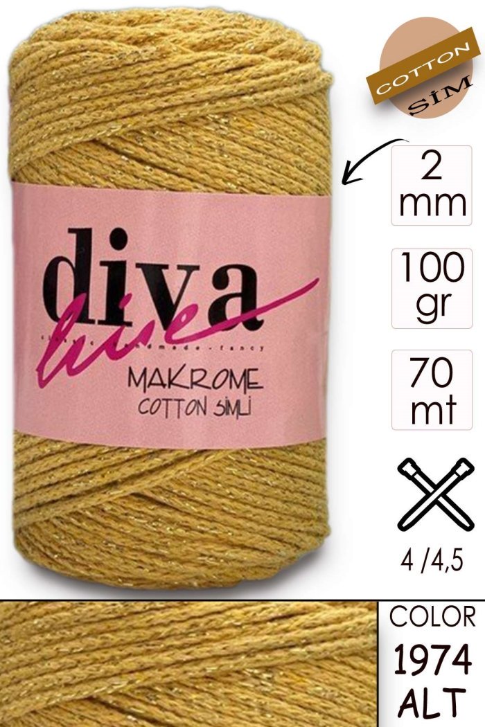 Diva Makrome Cotton Simli 1974 ALT - Görsel 1