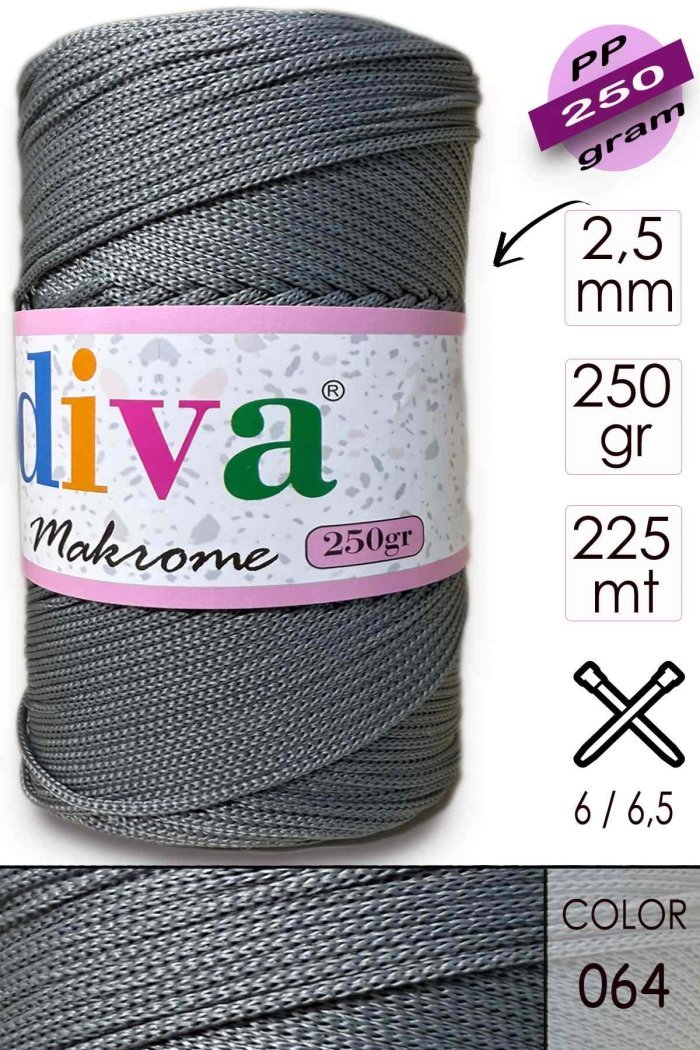 Polip Makrome 250 GR 64 Koyu Gri - Görsel 1