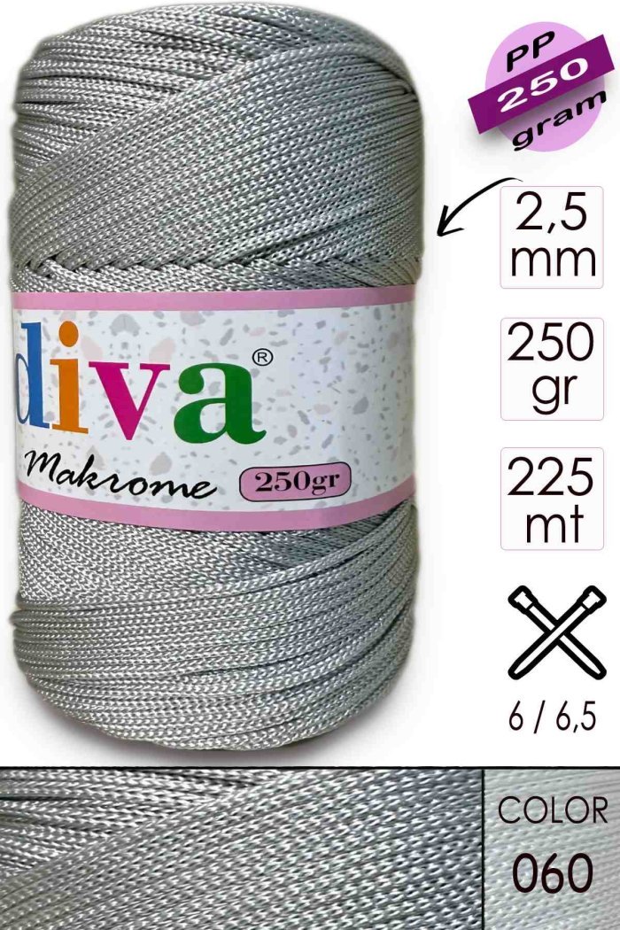 Polip Makrome 250 GR 60 Açık Gri - Görsel 1