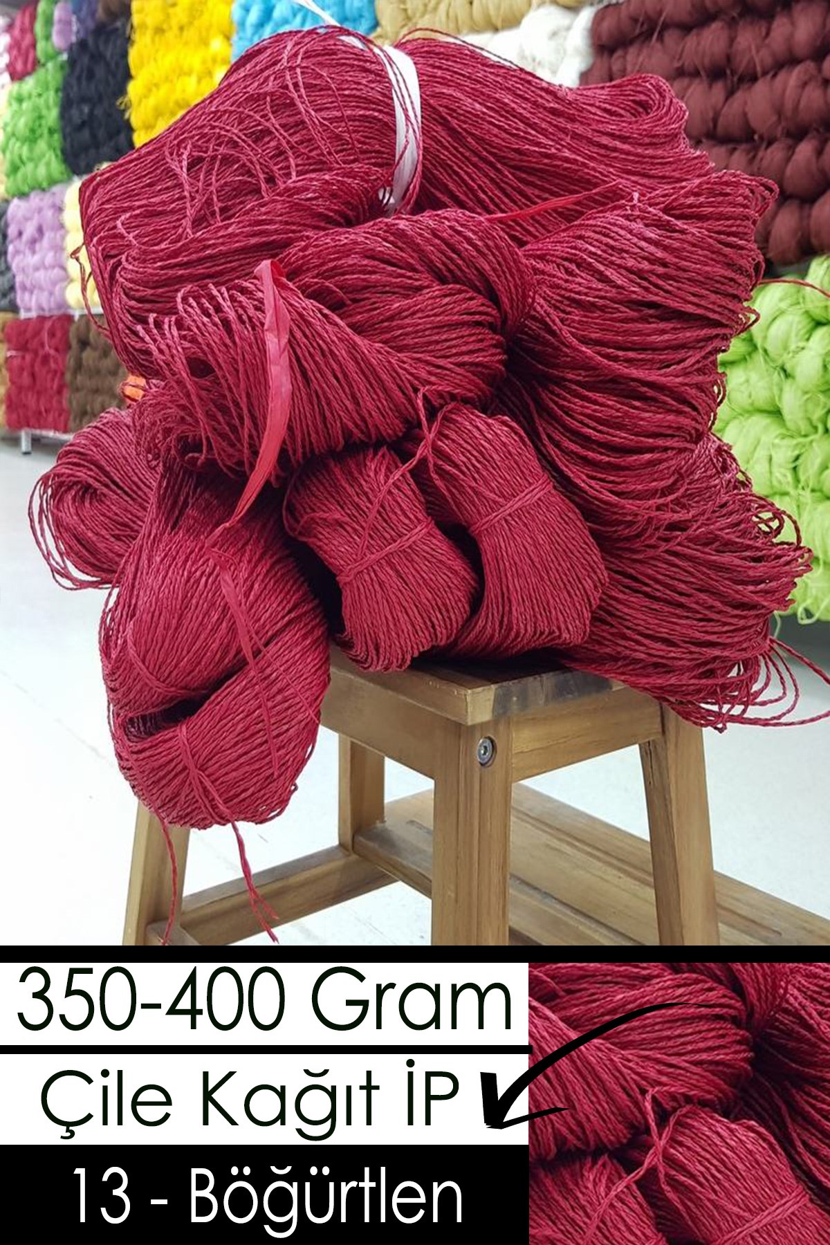 350-400 Gram Kağıt İplik - 13 - Böğürtlen - Görsel 1