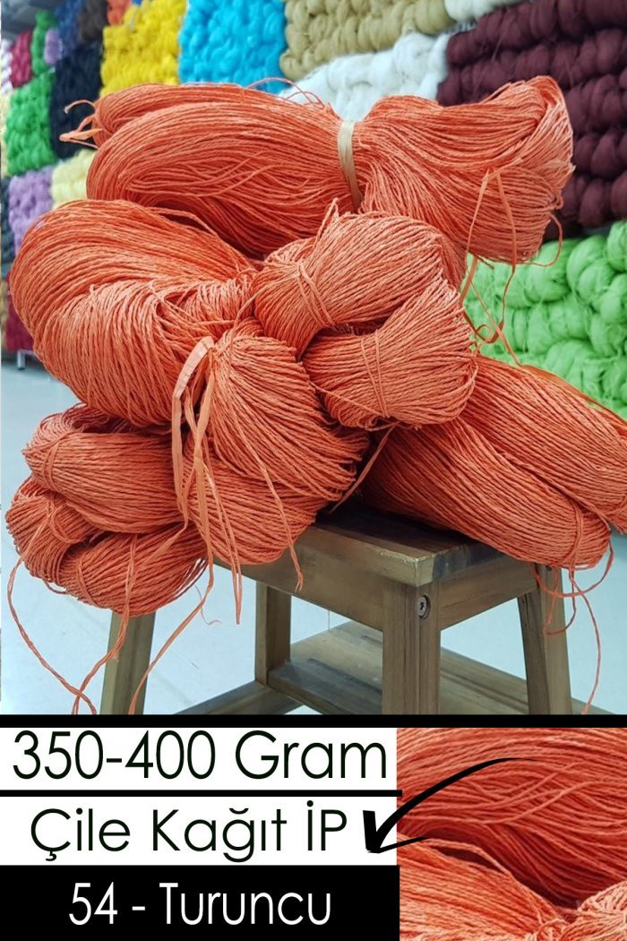 350-400 Gram Kağıt İplik - 54 - Turuncu - Görsel 1
