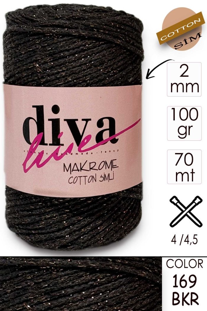 Diva Makrome Cotton Simli 169 BKR - Görsel 1