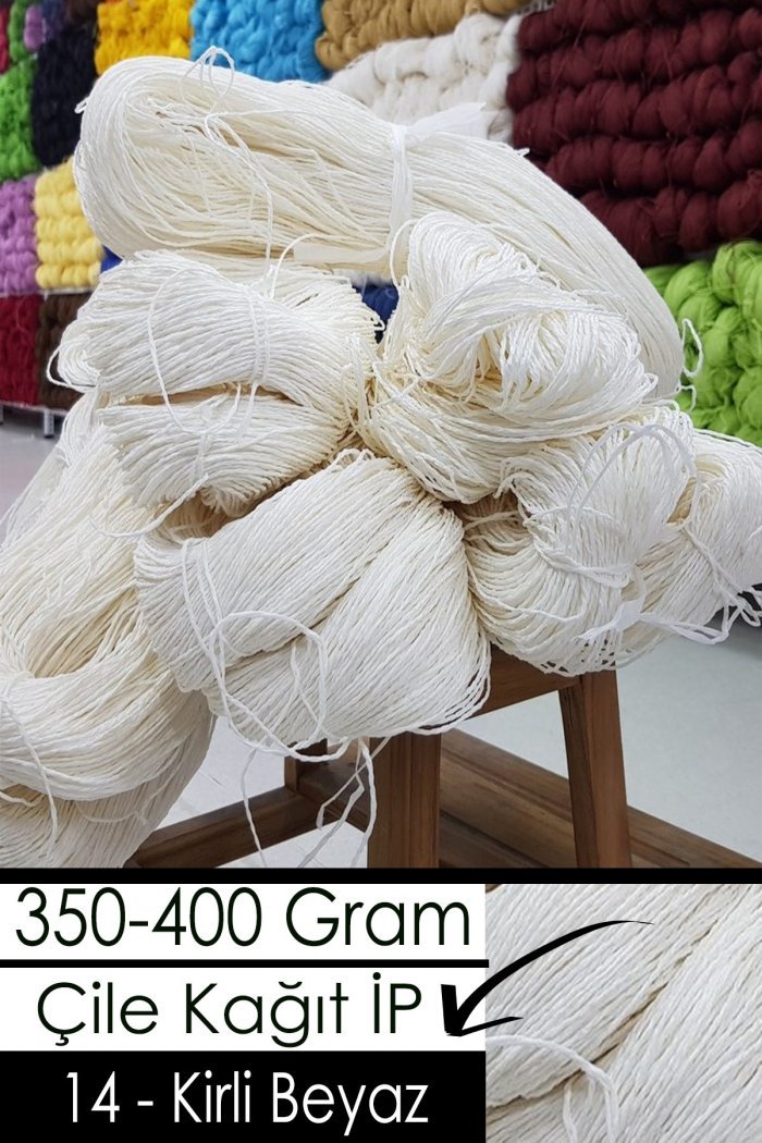 350-400 Gram Kağıt İplik - 14 - Kirli Beyaz - Görsel 1