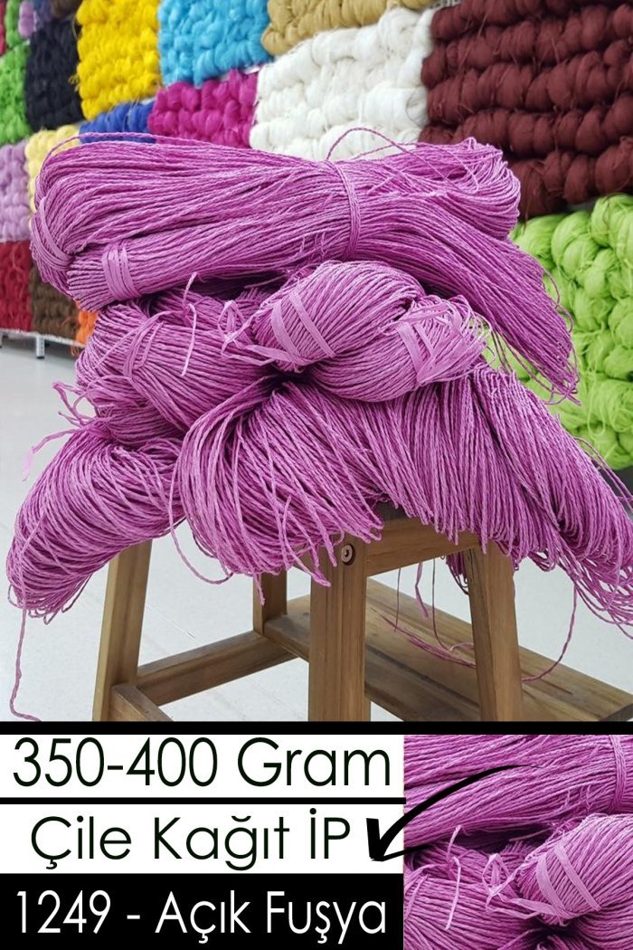350-400 Gram Kağıt İplik - 1249 - Açık Fuşya - Görsel 1