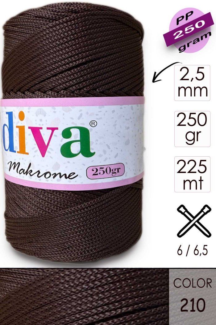 Polip Makrome 250 GR 210 Koyu Kahve - Görsel 1