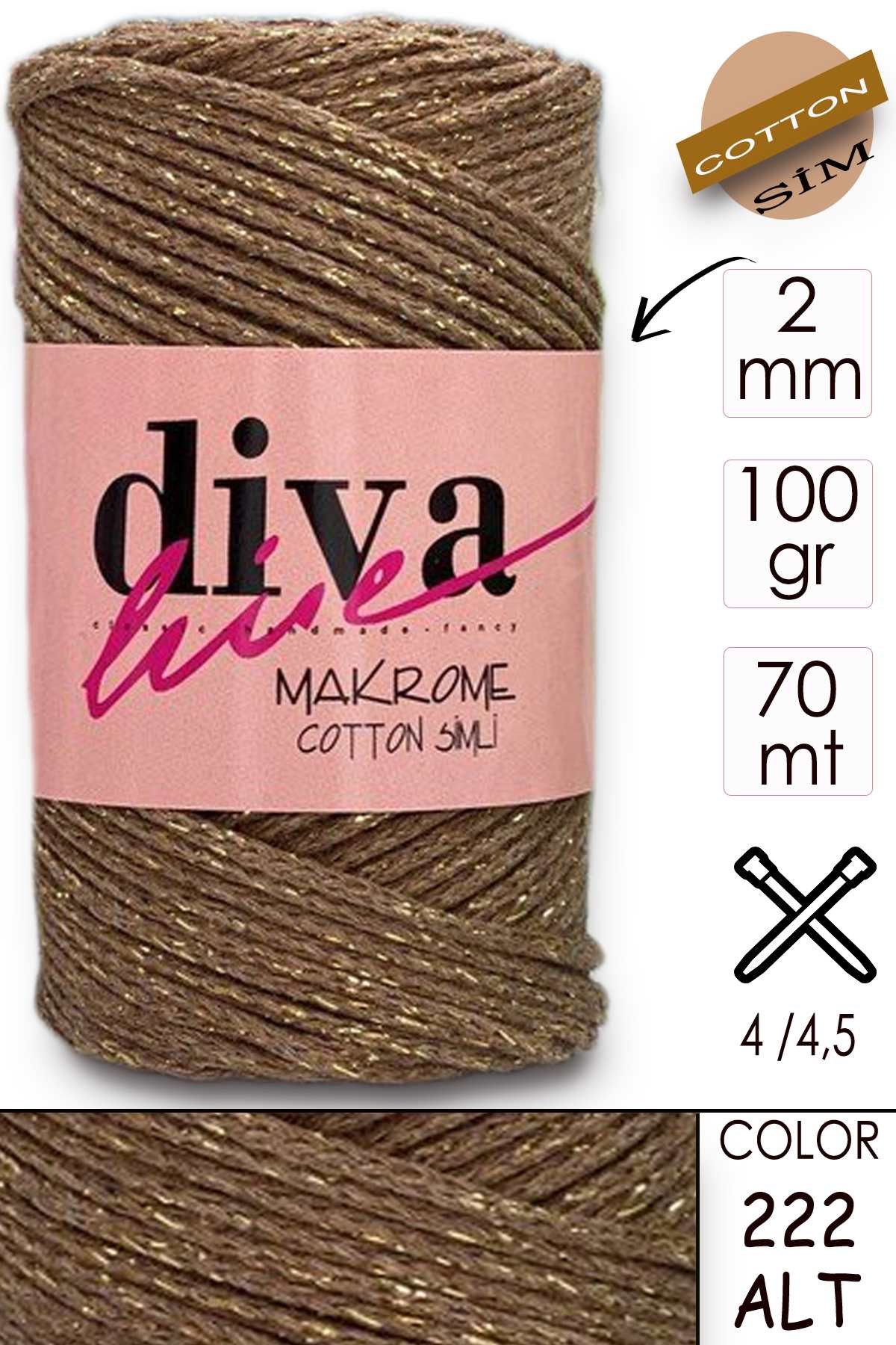 Diva Makrome Cotton Simli 222 ALT - Görsel 1