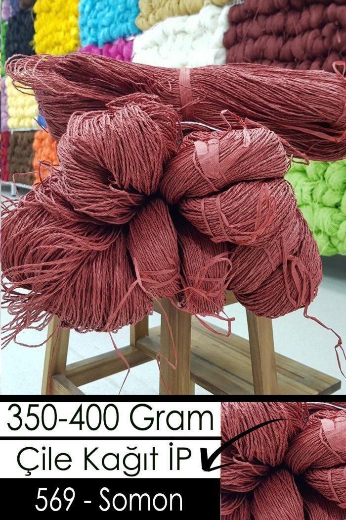 350-400 Gram Kağıt İplik - 569 - Somon - Görsel 1