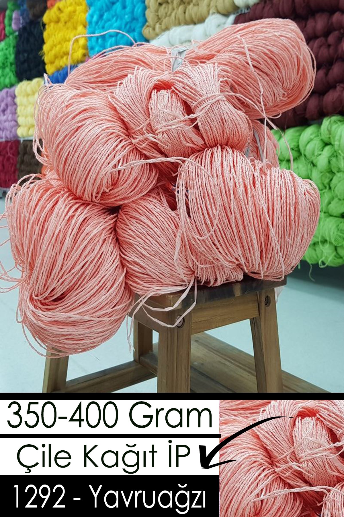 350-400 Gram Kağıt İplik - 1292 - Yavruağzı - Görsel 1