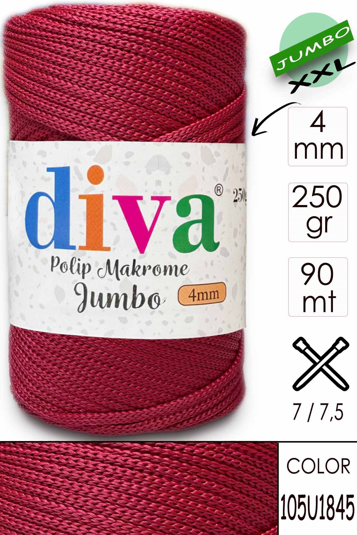 PP Makrome Jumbo 250 gr (4 mm) 105U1845 Kırmızı - Görsel 1