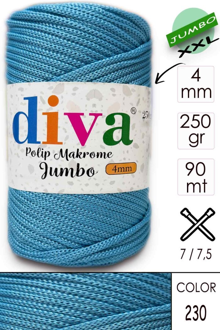 PP Makrome Jumbo 250 gr (4 mm) 230 Okyanus - Görsel 1