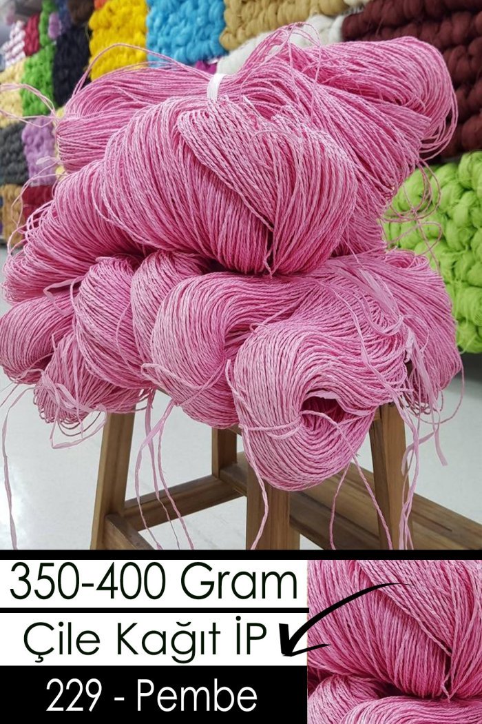350-400 Gram Kağıt İplik - 229 - Pembe - Görsel 1