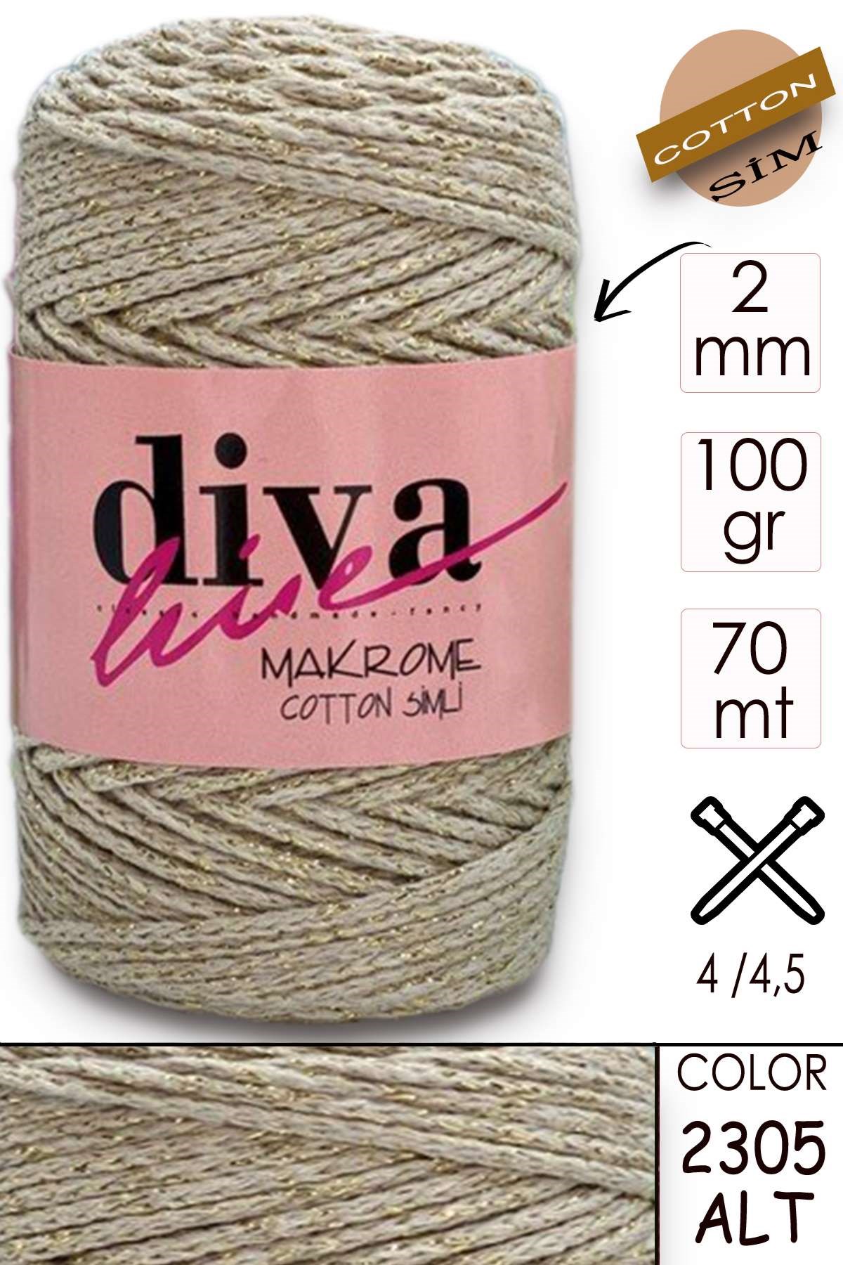 Diva Makrome Cotton Simli 2305 ALT - Görsel 1