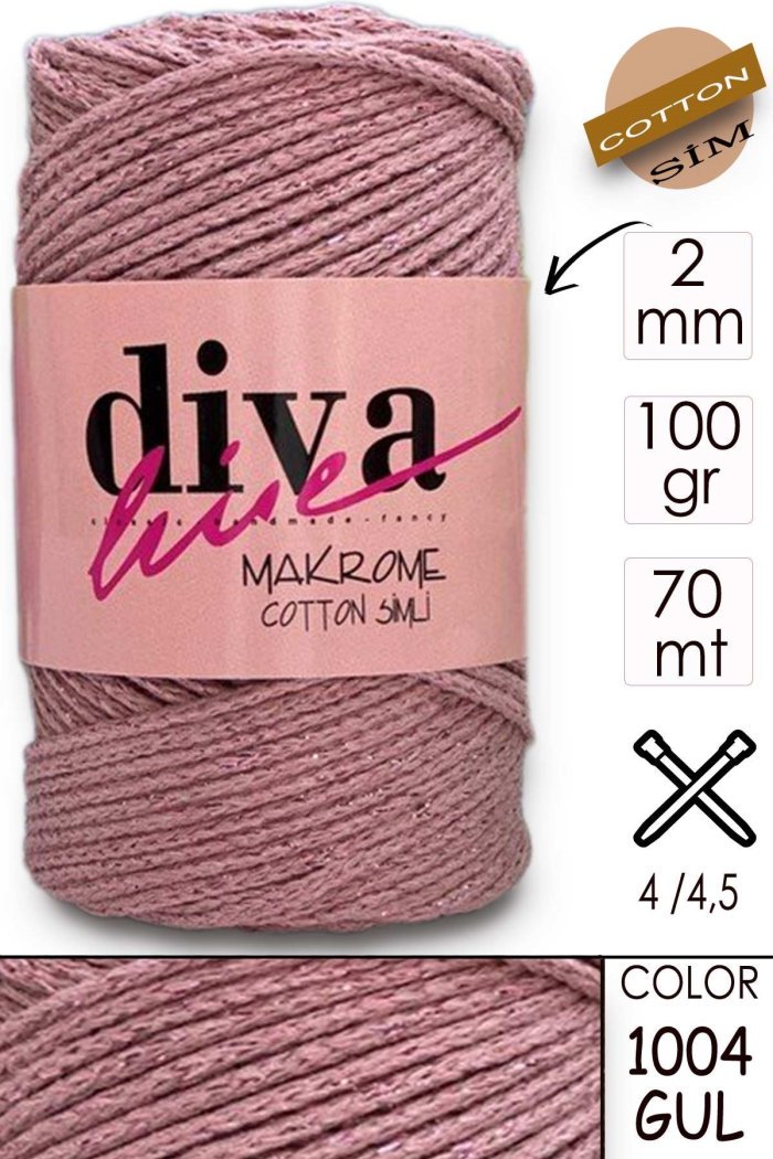 Diva Makrome Cotton Simli 1004 GUL - Görsel 1