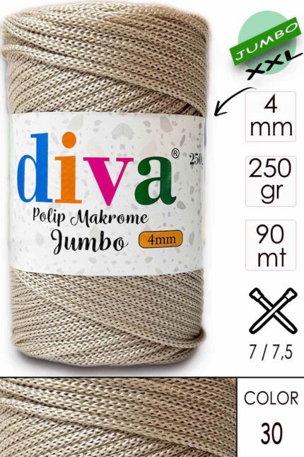 PP Makrome Jumbo 250 gr (4 mm) 30 Pudra